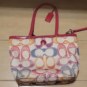Colorful Signature Coach Shoulder Bag